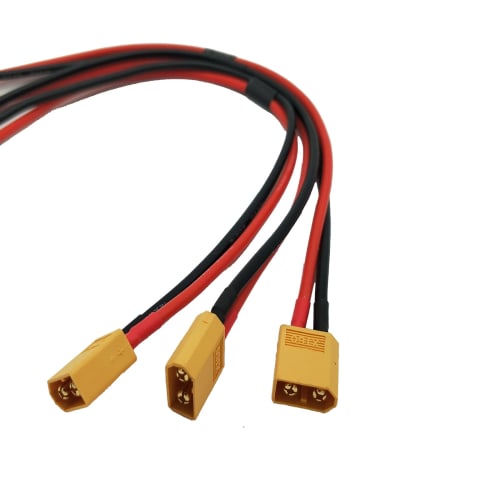 Boladge 3-Piece XT60 Extension Cable with Male To Female Connectors, 14AWG, 30CM Silicone Cable for RC LiPo Battery