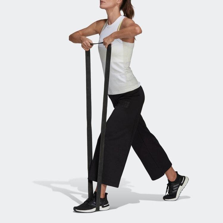 adidas Однотонные прямые тренировочные брюки женские, черные HE2994
