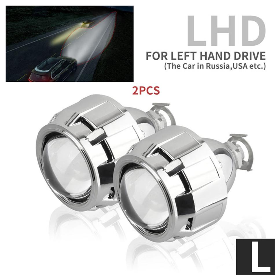 AILEO 2Pcs 2.5 Inch Mini Bi Xenon HID Projector Headlight Lenses H4 H7 H11 9005 H8 Retrofit Fit Car Head Lamp Gating Gun Shrouds