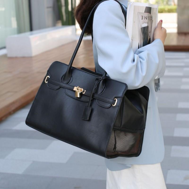 Portable PU Pet Carrier Bag Breathable Travel Tote Small Dogs Cats