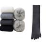 Woolen Five-finger Socks for Men, Mid-calf with Fleece for Warmth, Toe-separating Socks, Toe Socks for Warmth, Thickened Loops, Long Calf