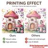 Fairy Garden Birthday Party Banner, Mushroom House Polyester Backdrop for Home Wall
