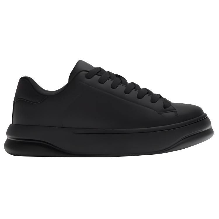 Zara Мужские кроссовки из искусственной кожи с круглым носком, на толстой подошве, с низким верхом, черные 12255420800