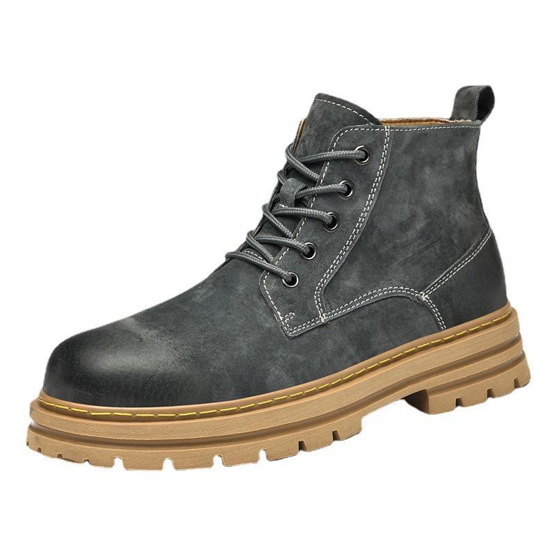 Осень и зима мужские уличные ботинки Мартин модные высокие нескользящая подошва удобные рабочие ботинки ретро ботинки больших размеров мужская обувь