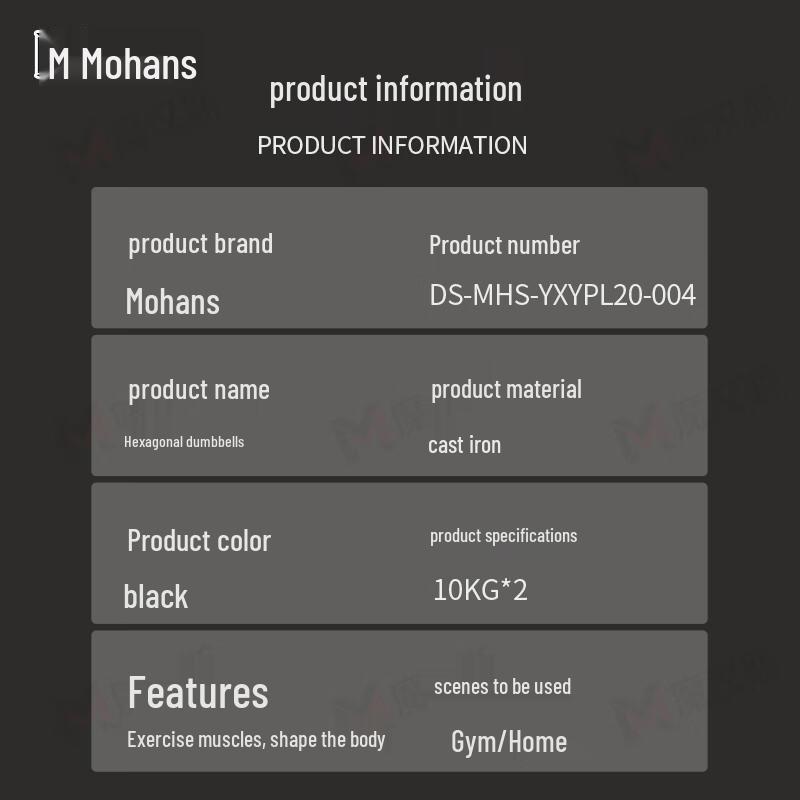 Hex Cast Iron Dumbbell Set