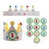 Felt Birthday Crown Children Day Gift Interchangeable Numbers Crown Adjustable Size for Girls Boys Birthday Party Decor