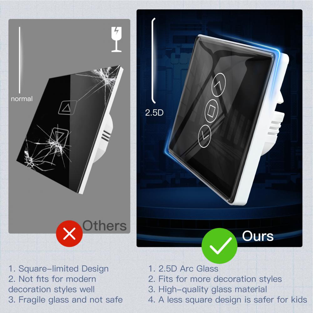 Умный дом сенсорный выключатель занавеса Ac220v умный 2.5D Arc Wifi выключатель занавесок и жалюзи беспроводной для рулонных штор Tuya