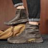 Весенние мужские повседневные туфли из искусственной кожи, мягкие мужские ботинки, удобные, износостойкие, нескользящие, мужские ботинки на толстой подошве Botas Para Hombre