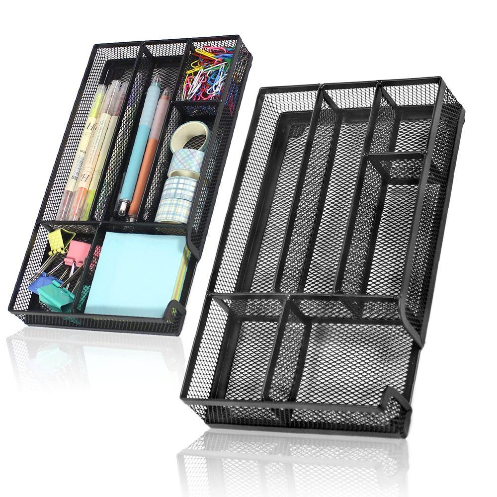 Органайзер для ящика стола с 6 отделениями, сетчатый лоток для ручек, коробка для хранения, канцелярские товары