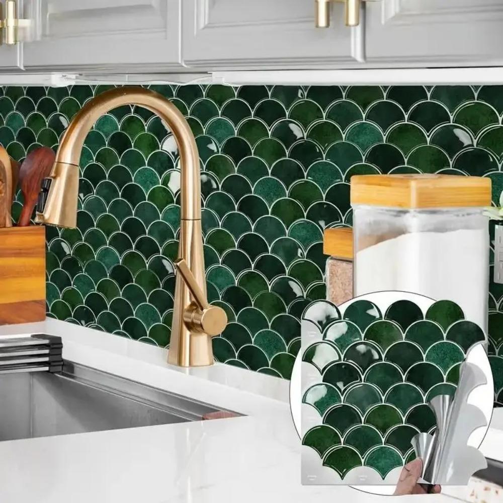 Self Adhesive Wall Stickers Waterproof Kitchen Backsplash New Imitation Wall Tiles  For Home Decor
