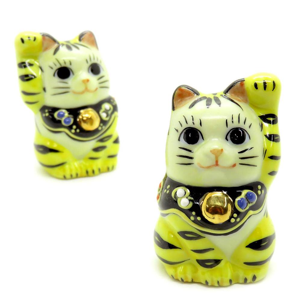 Waza no Kura Lucky Cat Украшение Kutani Ware Chibi Lucky Cat Открытие празднования дня рождения Подарок для пары Подарок Tora-chan