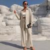 Beach Vacation Solid Color Loose Casual Shirt Skirt Two-piece Suit Women Spring and Summer