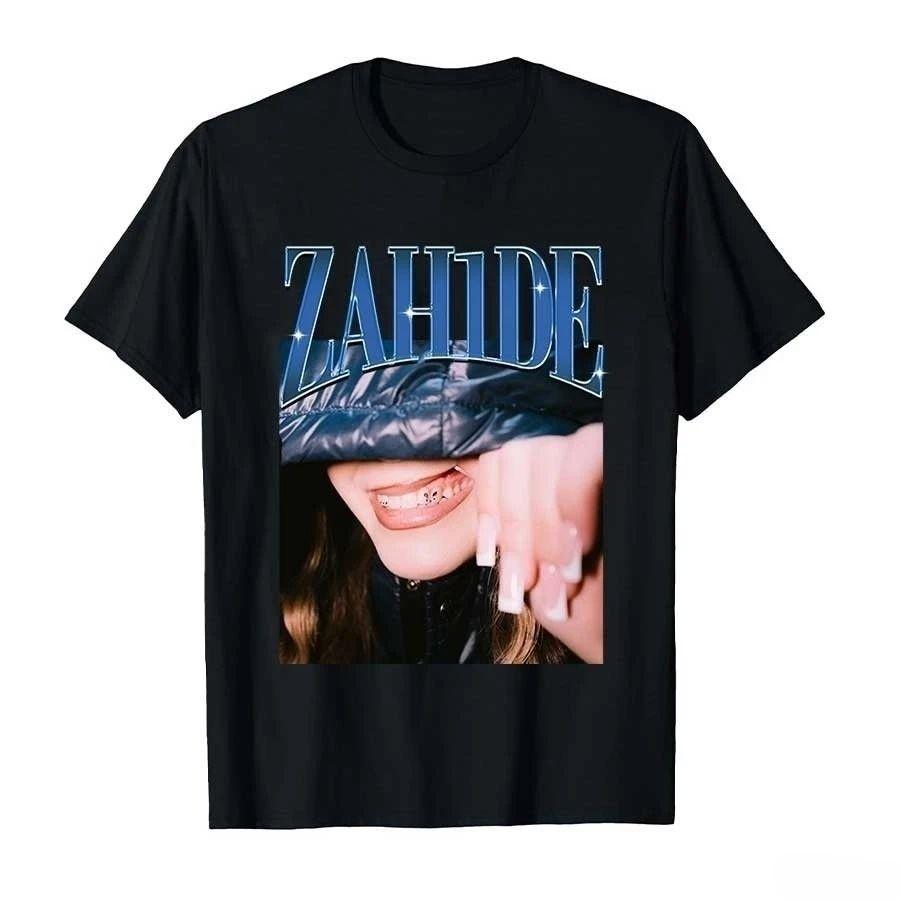 Модные топы Y2k 202526 Zahide Merch Хлопковая футболка с принтом Хип-хоп Уличная одежда Свободные топы Дышащие Повседневные свободные футболки