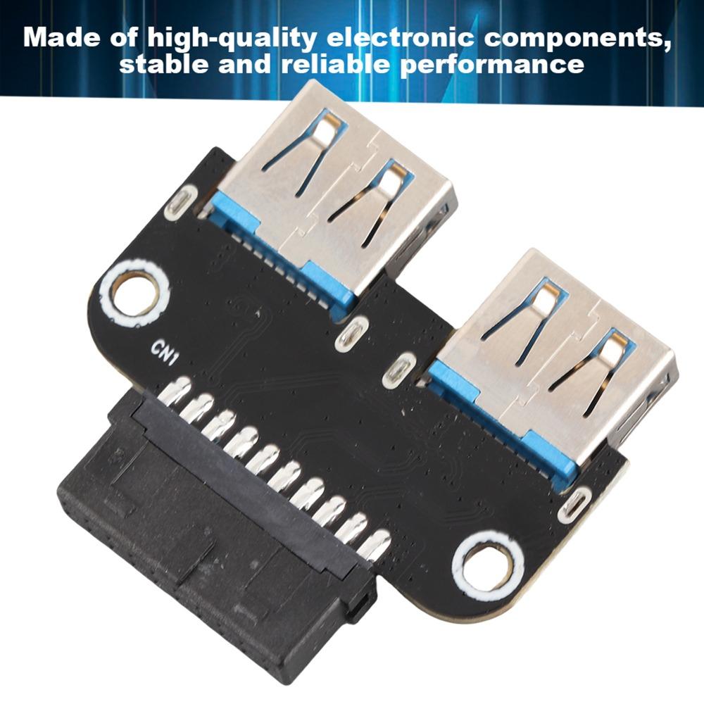 Dual Port USB 3.0 Adapter Plug and Play USB 3.0 Female Header USB Extension Adapter PC Motherboard