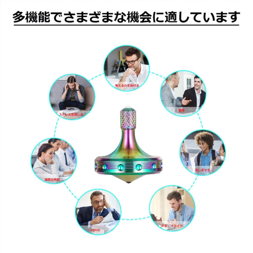 Loqatidis Precision Metal Smooth Maximum Spin Time Over 8 Perfectly EDC Desktop Gyro Toy for Adults Unique Gift and 3-Piece Top, Long-Lasting