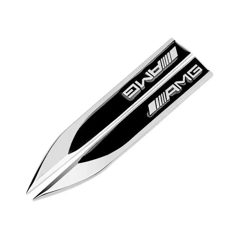 DPX1 2pcs 3D Metal Car Fender Side Wing Emblem Badge Sticker For Mercedes benz W203 W204 W205 W210 W211 W212 W164 W176 CLA CLS SL GLA