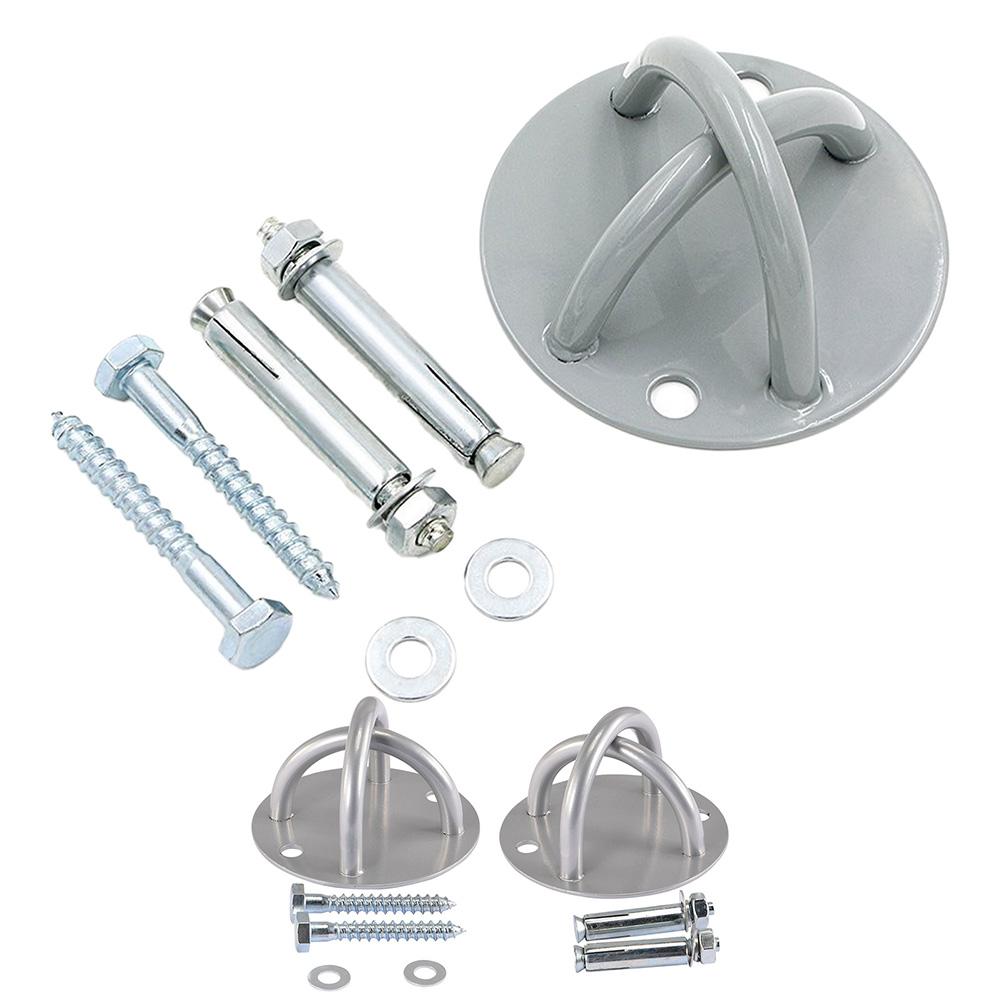 2-hole Wall Mount Bracket For Suspension Straps Ceiling Anchor Mount With 2 Self-tapping Screws / 2 Expansion Screws