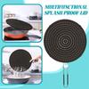 Силиконовый брызговик для сковороды, жирозащита со складной ручкой, термостойкий благодаря теплоизоляционному коврику, маслозащита пищевого качества