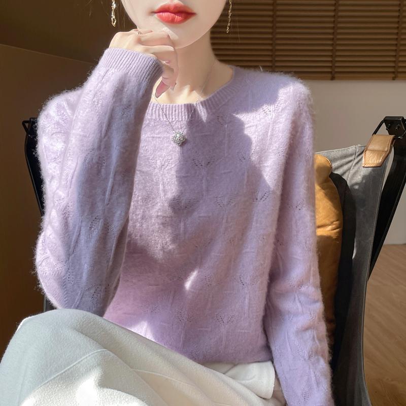 Женский кашемировый свитер Qinghe кашемир 30% кашемир 70% шерсть осенне-зимний пуловер теплый и модный