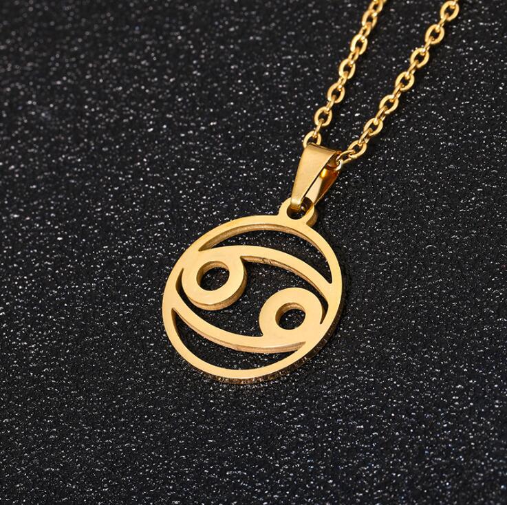 Унисекс Элегантный Нержавеющая сталь 12 Созвездие Подвески Шарм Золотая Цепочка Чокер Символ Астрология Ожерелья Знак Зодиака Ожерелье