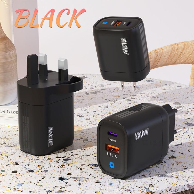 30-ваттное многопортовое USB-C и USB-зарядное устройство Super Fast с поддержкой международных вилок