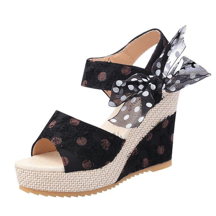 Women 2024 New Platform Wedges Sandals Summer Sapatos Feminino Shoes Ankle Strap Fruit Print Footwear Sandalias De Mujer Pumps