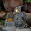 Dragon Outdoor Statue Animal Figurine,with Solar Lights Decorative Ornament Gift Lovely