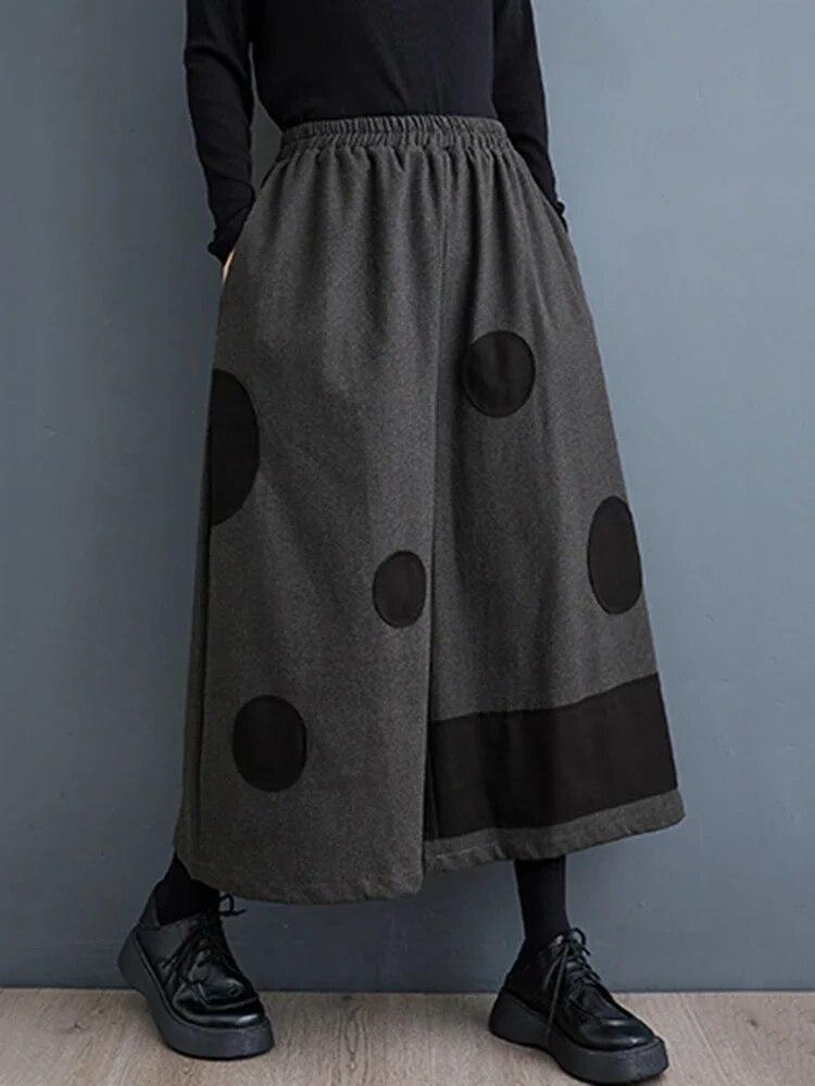 Xitao Свободные широкие брюки в горошек, простые модные женские брюки DMJ2765