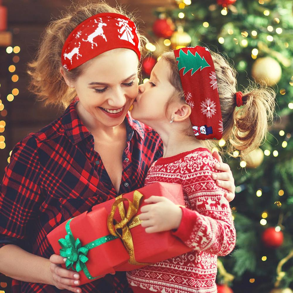 Merry Christmas Headbands for Women Hairband Sports Fitness Yoga Running Sweatband Snowman Snowflake Headwraps Fashion Headwear Hair Accessories Gifts