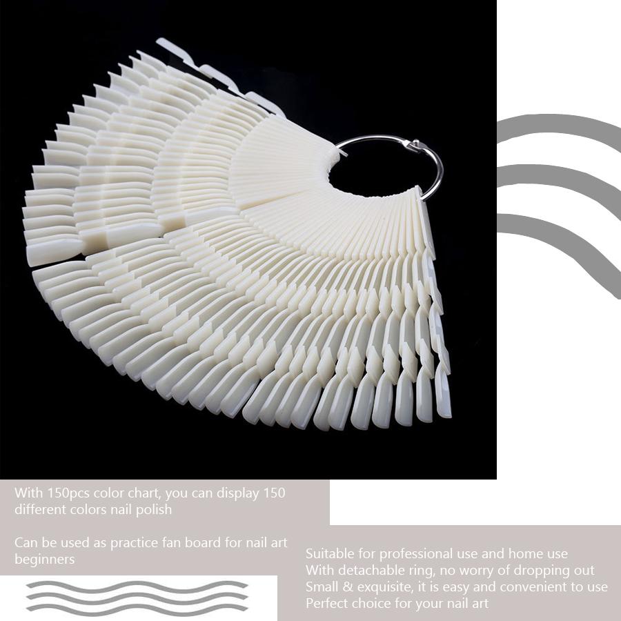 150 Tips Nail Polish Palette Color Chart False Nail Art Tips Stick Polish Display Practice Board