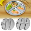 2 шт. разделенных обеденных тарелок из нержавеющей стали, прочная круглая тарелка для западной еды, паста, салат, завтрак, тарелка, кухонная утварь