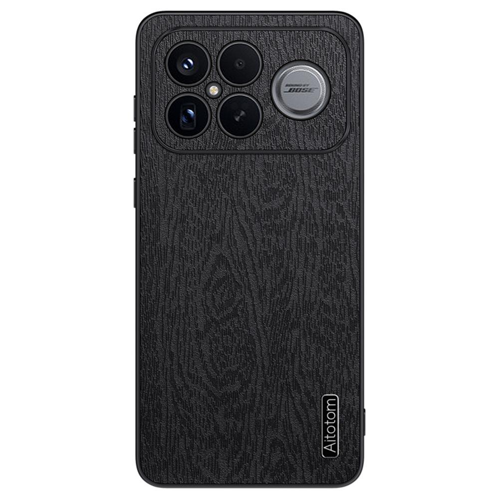 Чехол для Xiaomi Redmi K90 Pro Max 5G/Poco F8 Ultra, Текстура дерева, Покрытие из ПУ кожи, PC TPU, Чехол для телефона