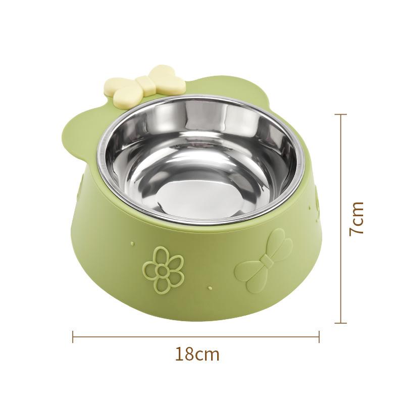 Миска для домашних животных, очень большая емкость, миска для собак, нескользящая, антиопрокидывающаяся, миска для кошек из нержавеющей стали, съемная пластиковая миска-бантик