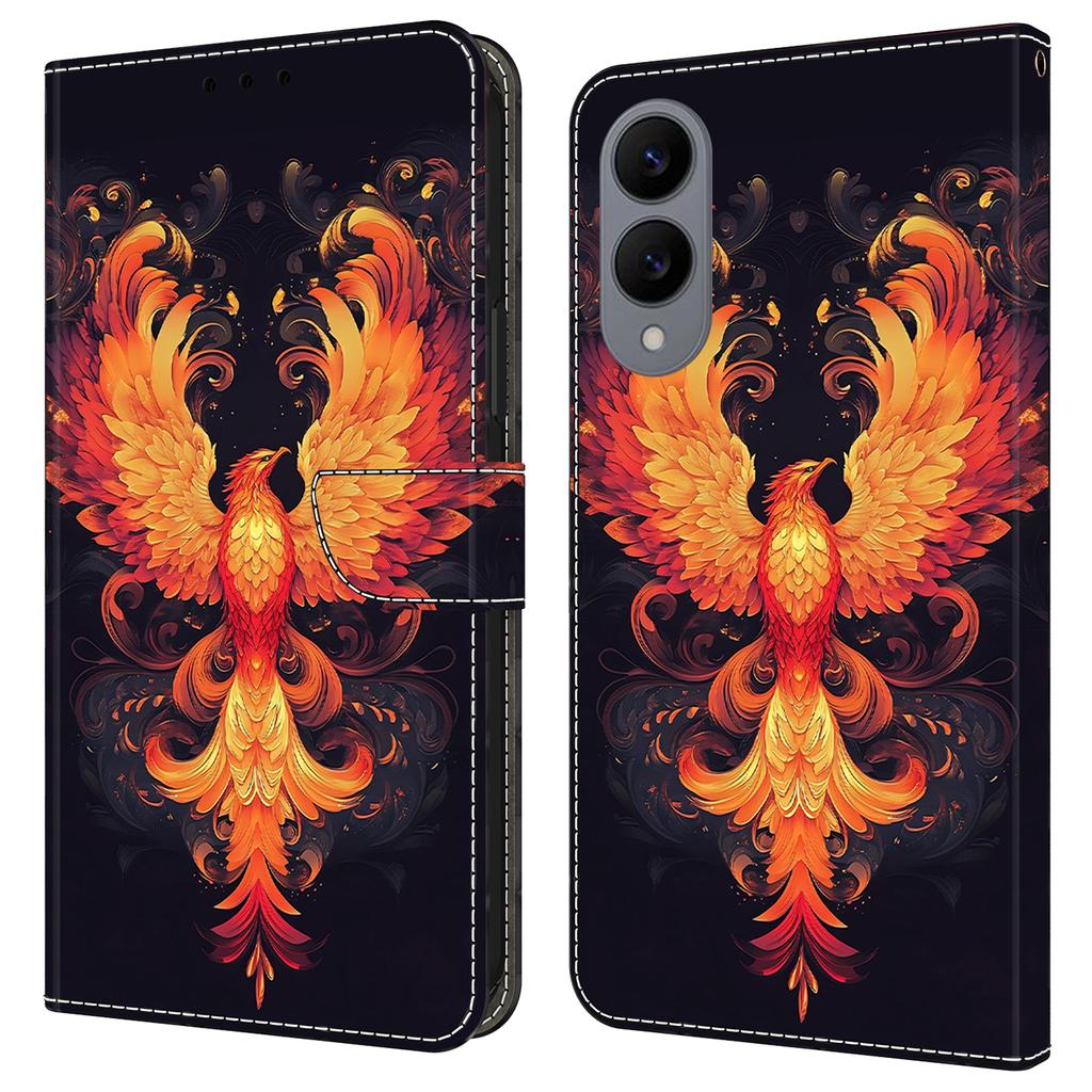 Для Samsung Galaxy S25 Edge Чехол-кошелек с подставкой с печатным рисунком из ПУ кожи откидной чехол для телефона