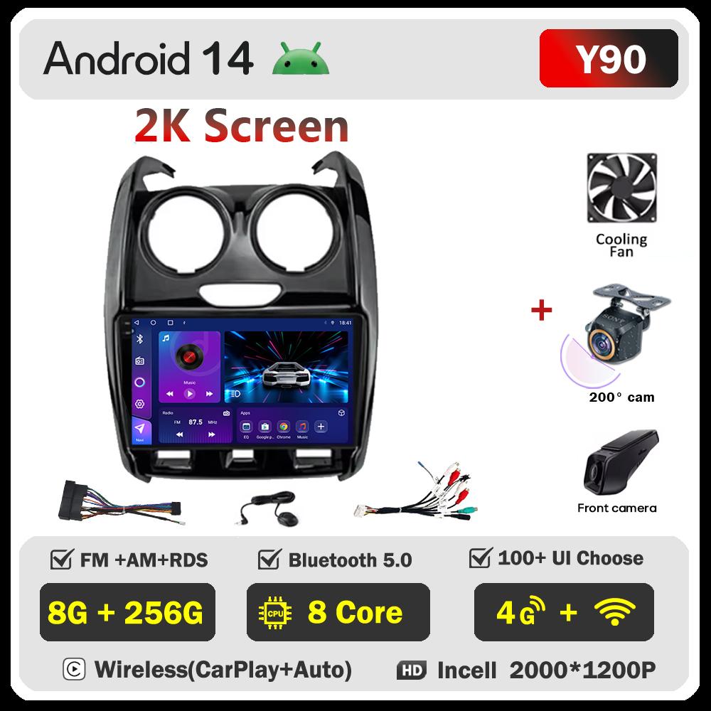 Автомобильное радио для Renault Duster 2015 - 2020 для LADA Largus 2021 Android 14 Мультимедийный проигрыватель GPS Навигация Carplay Android Auto