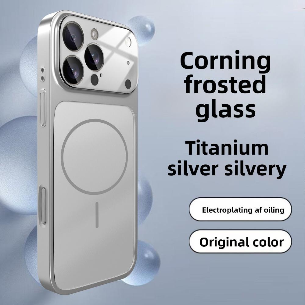 Оригинальный Стеклянный Нано-Броня Чехол Для Телефона Для Для Iphone17 16 15 14 13 Pro Max 17Pro Air Магнитный Для Magsafe Беспроводная Зарядка Чехол Funda