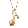 miwahouseki Initial A Pink Gold Alphabet Necklace with Your Choice of Birthstone (November Citrine)