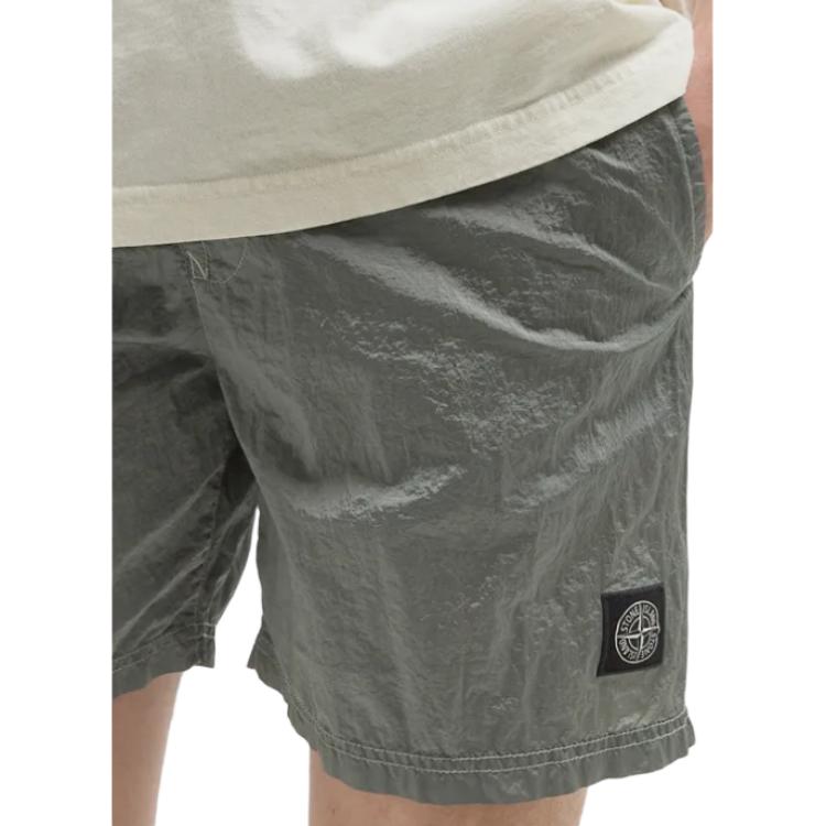 STONE ISLAND Шорты для плавания мужские с логотипом, внутренним шнурком, зеленые K1S15B100009S0043-V0055