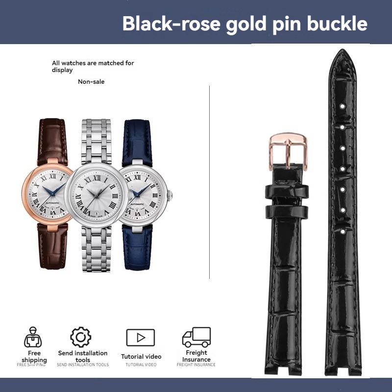 Для Tissot Jiali Little Beauty T126 Ремешок Женский 1853 Женская Модель Вырез Браслет 12x4мм 14x5мм T126010 Кожаная Часовая Лента из Коровьей Кожи