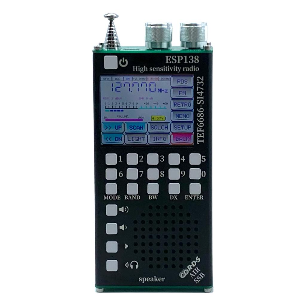 Dual Modes RDS Data Display Radio 2500mAh Hand-Held Radio Receiver ESP138 ESP32 SI4732 for Bluetooth-Compatible Speakers