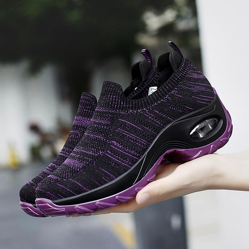 Новые женские повседневные туфли с одной педалью, ленивые, большого размера, с воздушной подушкой, качающиеся туфли, новые повседневные женские туфли из сетчатой ткани