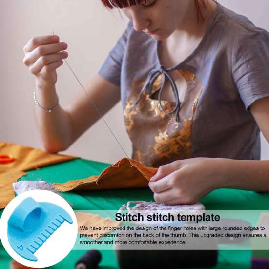 2/4Pcs Sewing Gauge with Thumb Guide Compact Design Portable Needle Gauge Quilting Ruler DIY Stitching Tools