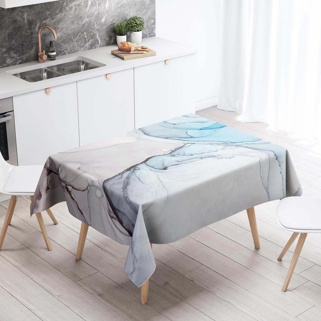 Скатерть с мраморным узором, устойчивая к пятнам, водостойкая обеденный стол, домашний декор, прямоугольная кухонная столешница для камина