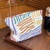 Women Travel Cosmetic Bag Corduroy Beauty Storage Cases New Striped Makeup Pouch