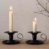 1/2Pcs Vintage Iron Taper Candle Holder Metal Candlestick with Handle Home Living Room Christmas Wedding Party Candle Stand Table Centerpiece