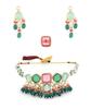 Многоцветные камни и бусины, многорядное колье-колье Kundan из бисера, ожерелье, серьги и кольца, комплект для женщин