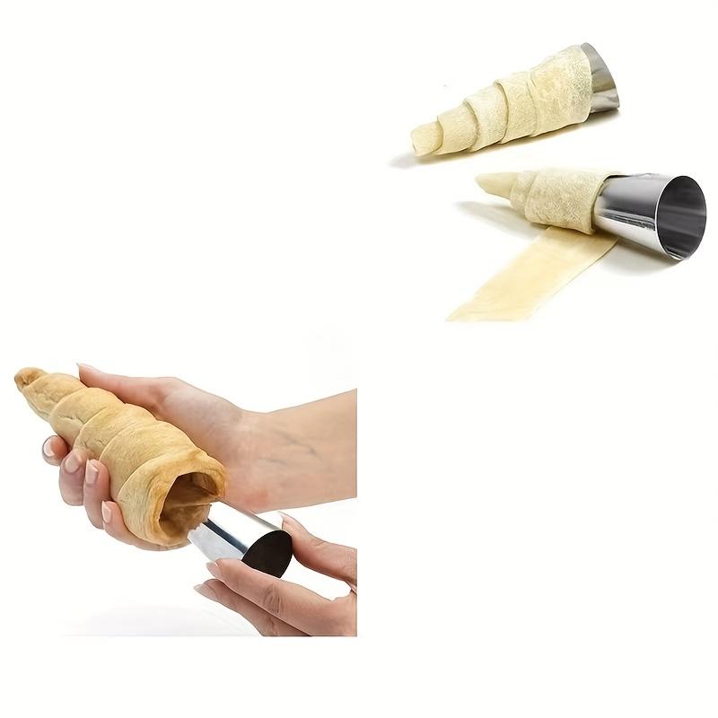 16 шт. Трубочки для формочек для канноли из нержавеющей стали, Форма для кремовых трубочек, Конусная форма, Самостоящие, Цветочная насадка, Щетка для чистки