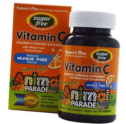 Жевательный Витамин С для детей, Animal Parade Vitamin C Childrens, Nature's Plus (36375042)