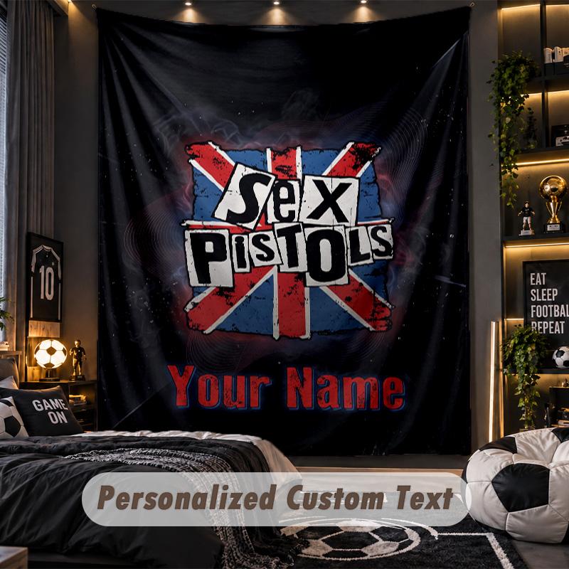 TapestrySex Pistols Custom Name Text Personalized Wall Hanging Tapestry Home Wall Decor