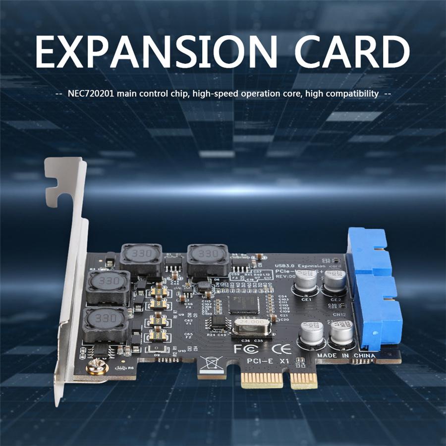 PCIE PCI Express к двойному 20-контактному USB 3.0 PCI-e X1 к 2 портам 19-контактная карта USB 3.0